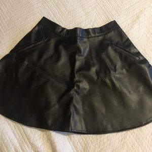 Black faux leather skirt